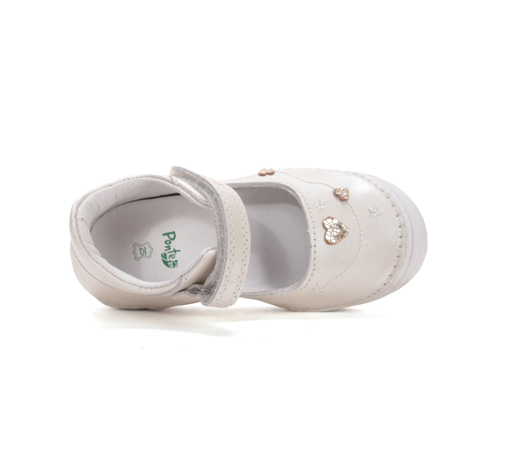 D.D.Step pantofi fete decupati Ponte20 supinati 24-29 Pearl cu inimioare