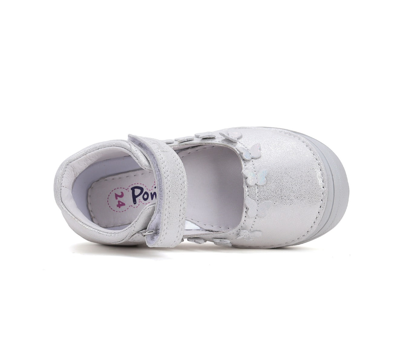 D.D.Step pantofi fete decupati Ponte20 supinati 24-29 Sliver cu fluturasi