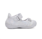 D.D.Step pantofi fete deschisi 19-24 Silver cu floricele