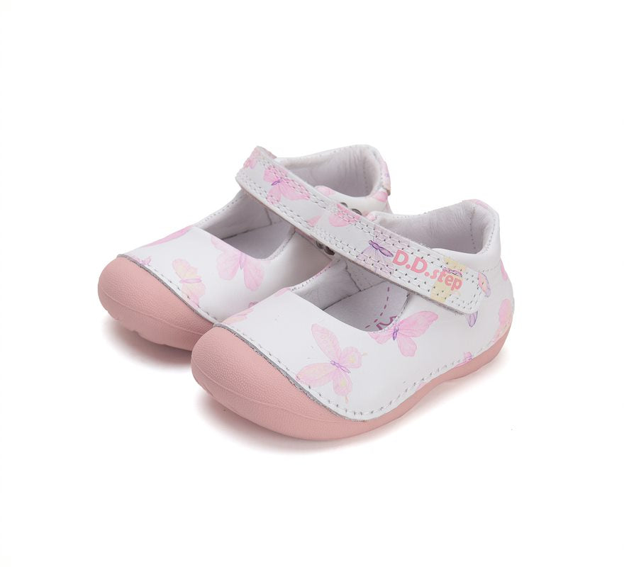 D.D.Step pantofi fete deschisi 19-24 White cu fluturasi Imagine principală a produsului