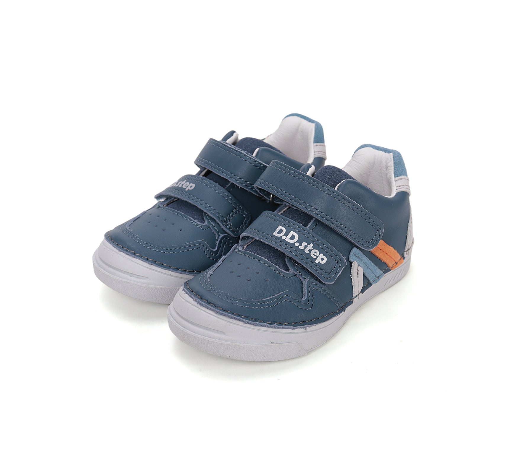 D.D.Step pantofi baieti din piele cu scai 25-30 Royal Blue