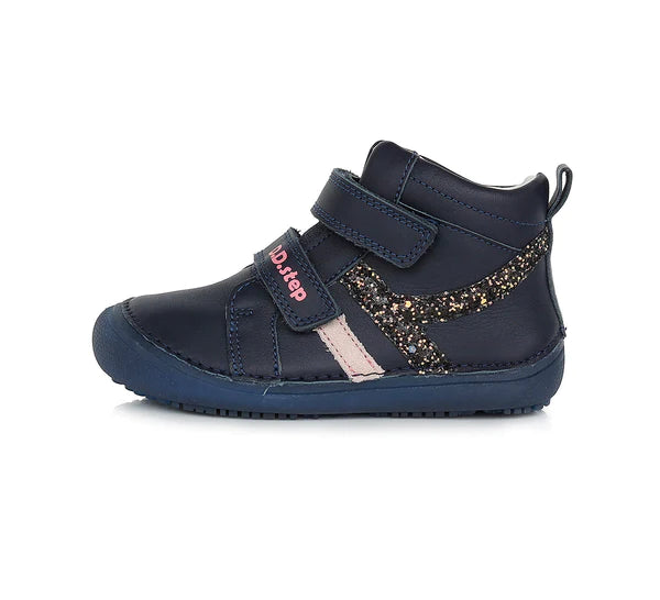 D.D.Step pantofi fete fluorescenti Barefoot 25-30, Royal Blue cu roz
