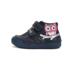 D.D.Step pantofi fete fluorescenti Primii Pasi 20-25 Royal Blue cu bufnita