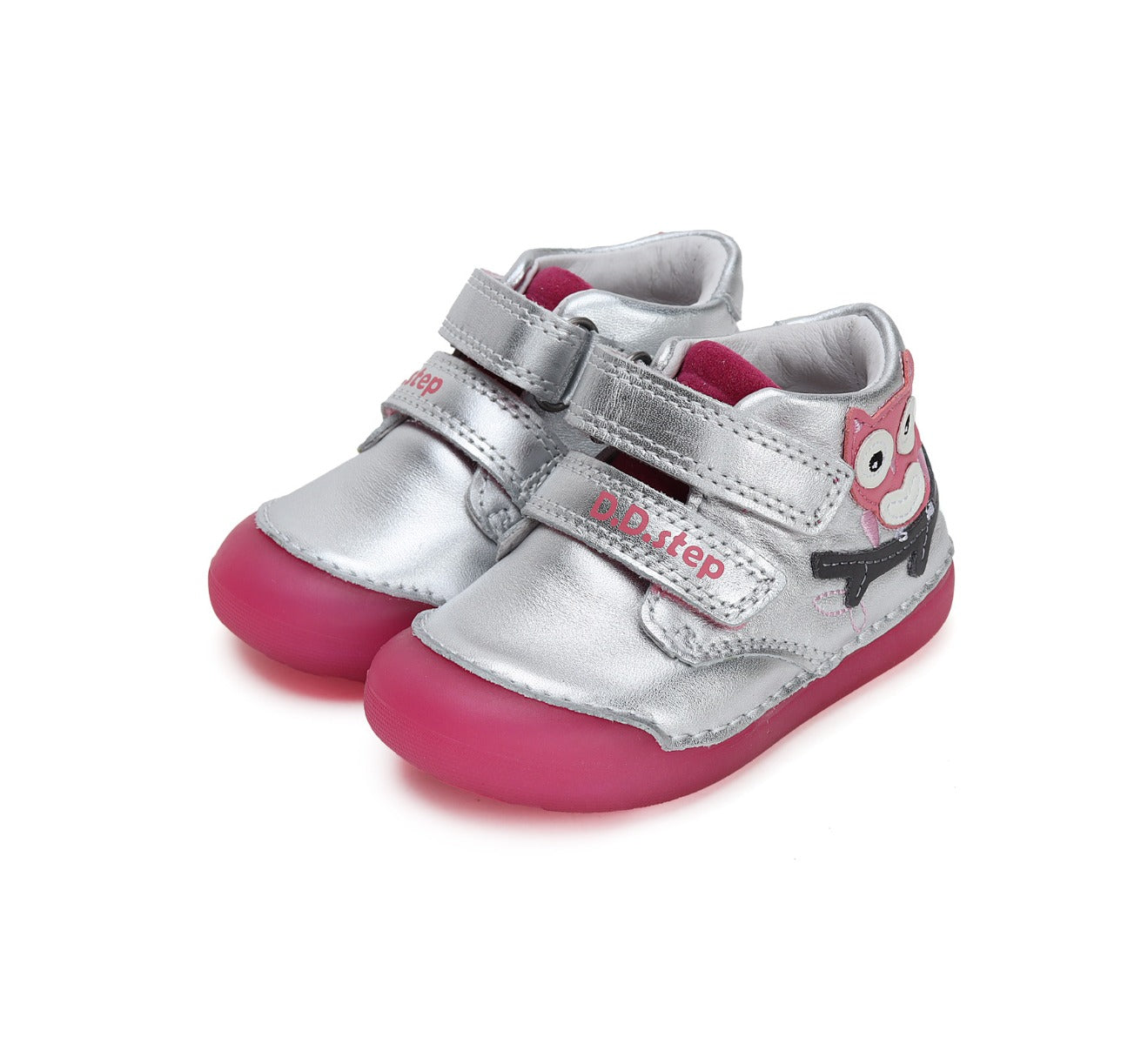 D.D.Step pantofi fete fluorescenti Primii Pasi 20-25 Sliver cu bufnita Imagine principală a produsului