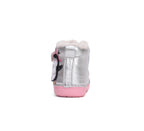 D.D.Step pantofi fete imblanite Primii Pasi 20-25 Silver cu pinguin