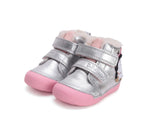 D.D.Step pantofi fete imblanite Primii Pasi 20-25 Silver cu pinguin
