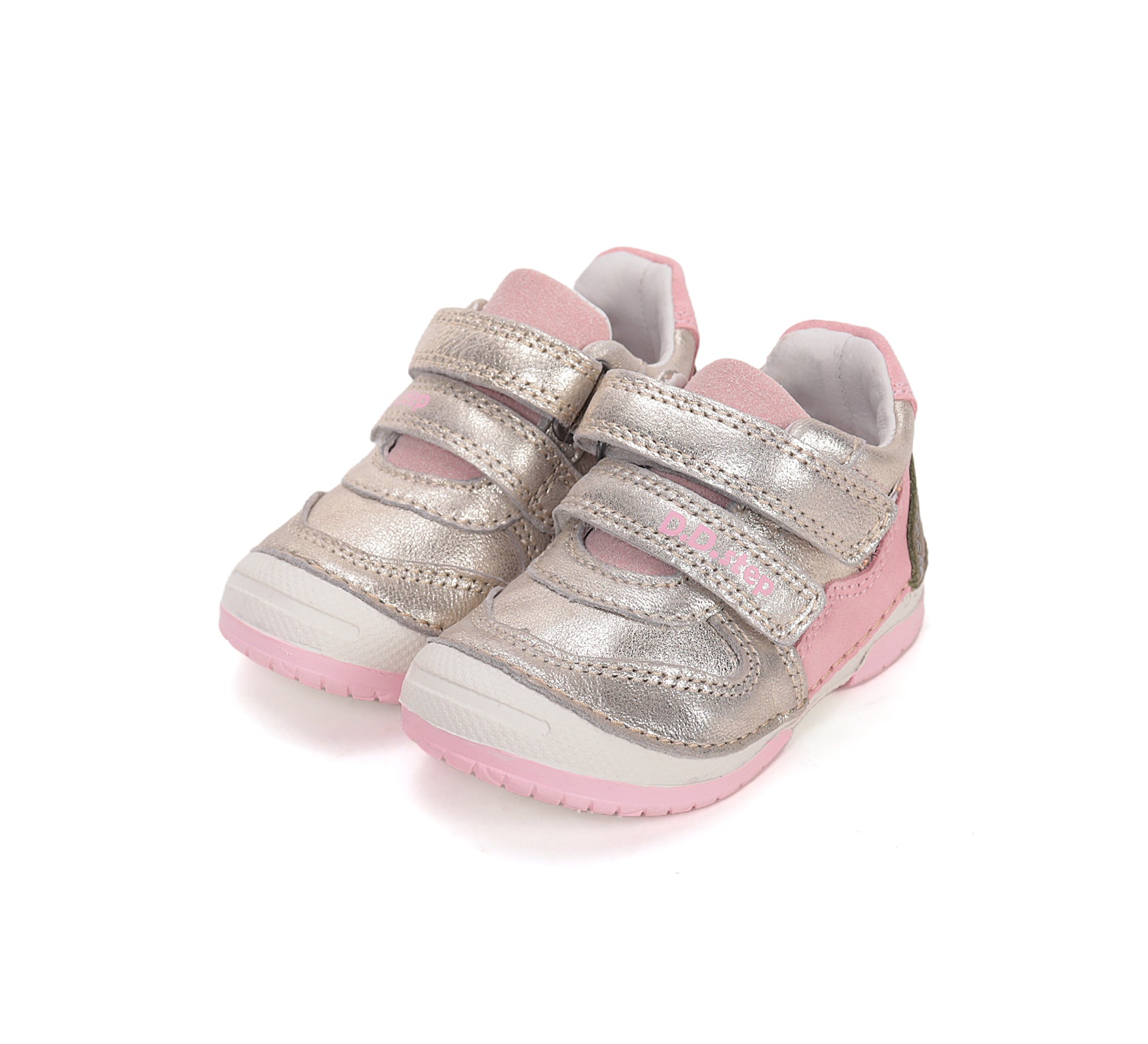 D.D.Step pantofi fete piele 19-24 Gold cu insertii Imagine principală a produsului