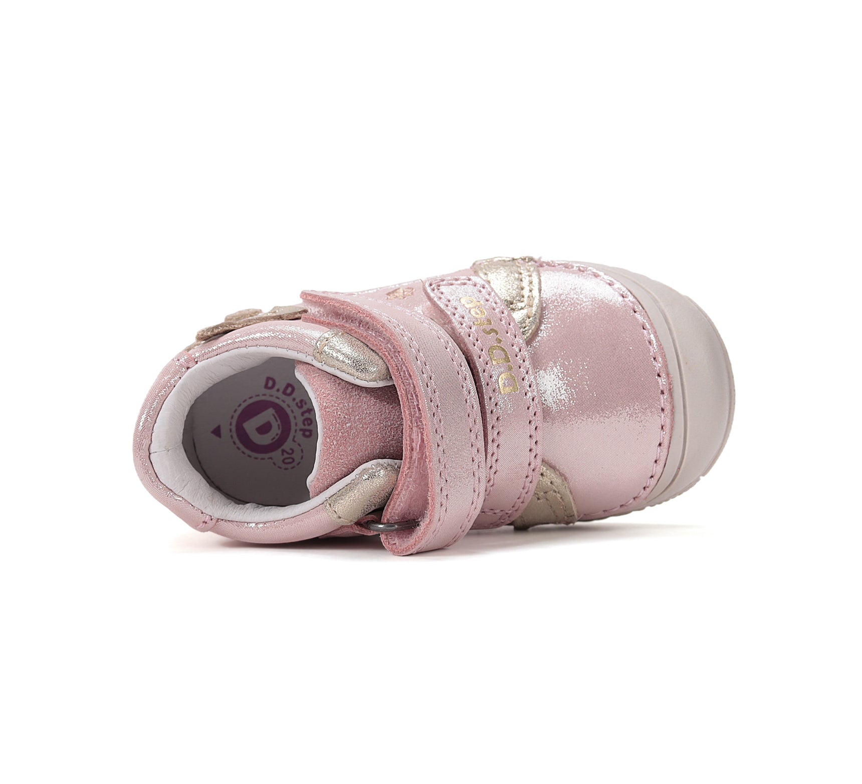 D.D.Step pantofi fete piele 20-25 Rose Gold cu raton