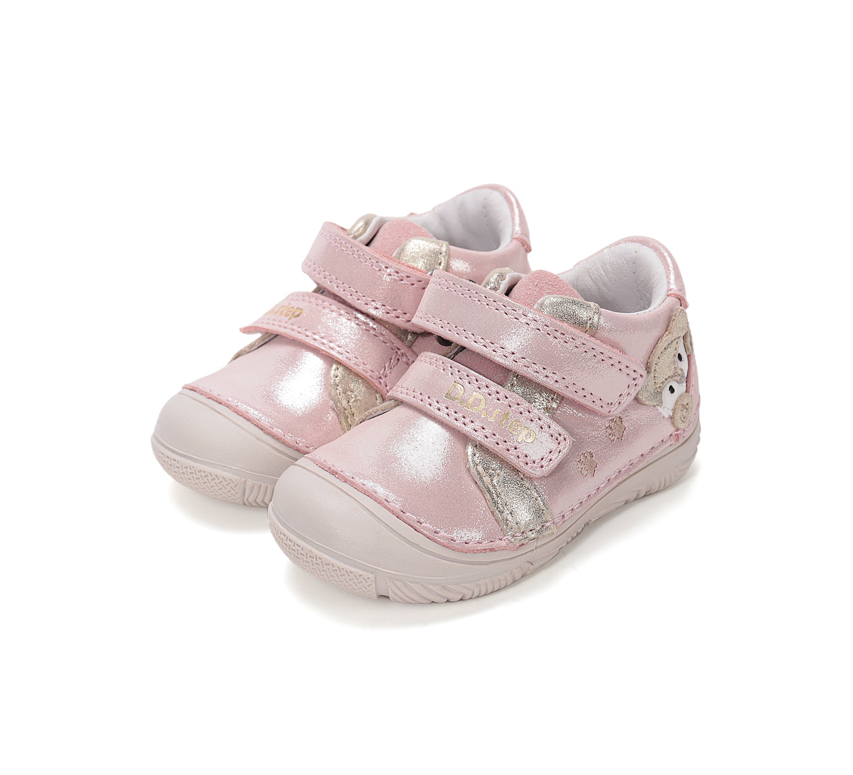 D.D.Step pantofi fete piele 20-25 Rose Gold cu raton
