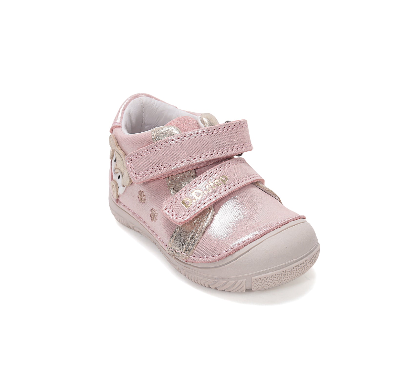 D.D.Step pantofi fete piele 20-25 Rose Gold cu raton