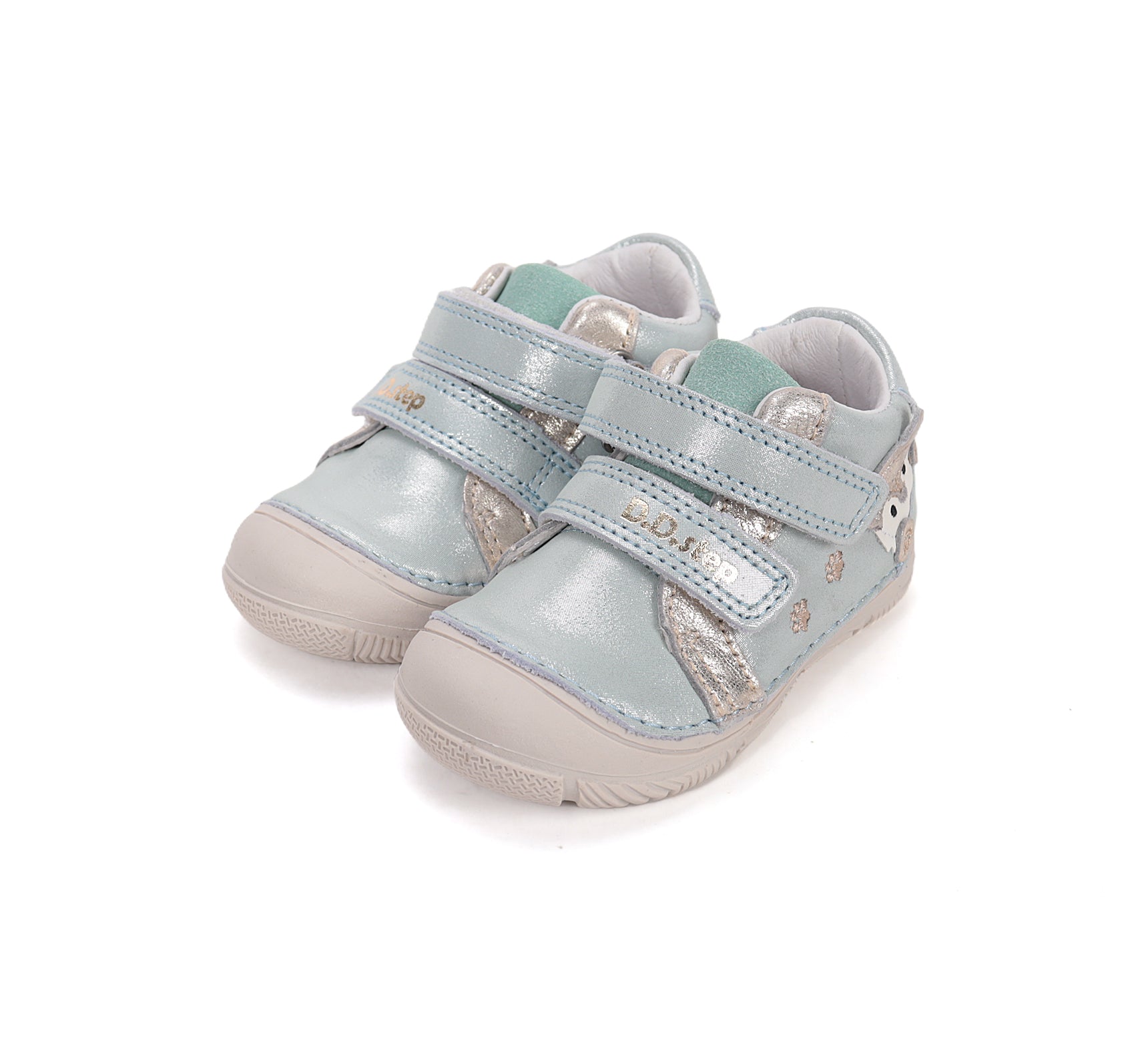 D.D.Step pantofi fete piele 20-25 Spring Green cu raton