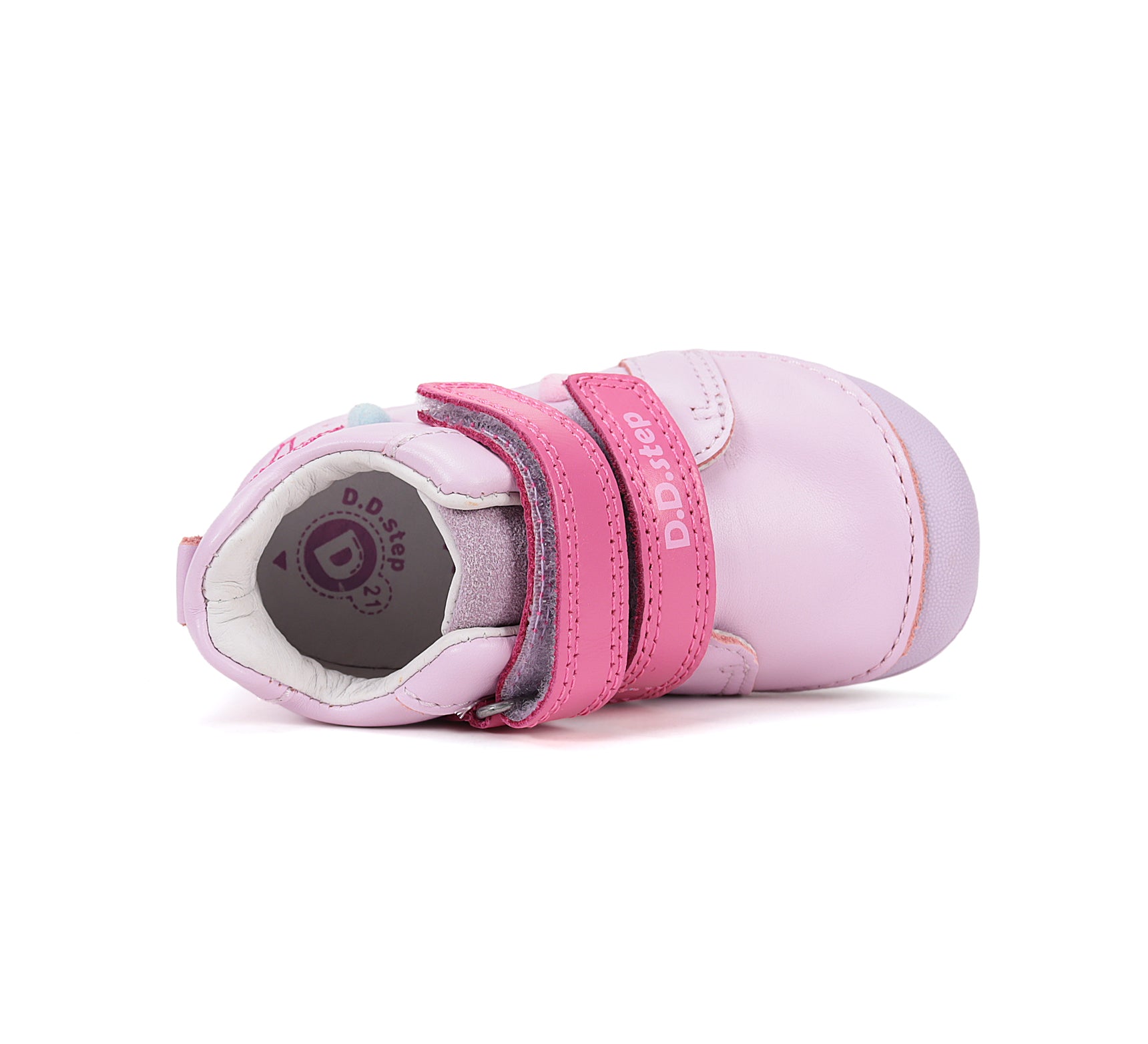 D.D.Step pantofi fete Primii pasi 18-24 Daisy Pink cu pisica