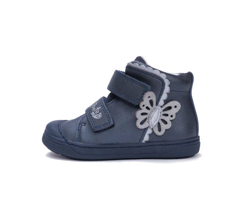 D.D.Step pantofi fete Ponte20 supinati 22-27 Royal Blue cu fluturas