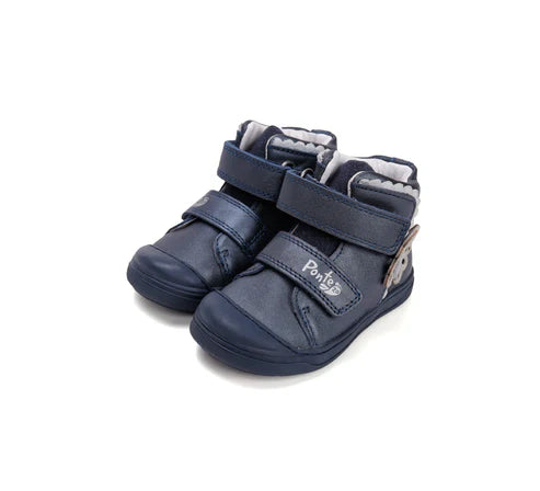D.D.Step pantofi fete Ponte20 supinati 22-27 Royal Blue cu fluturas