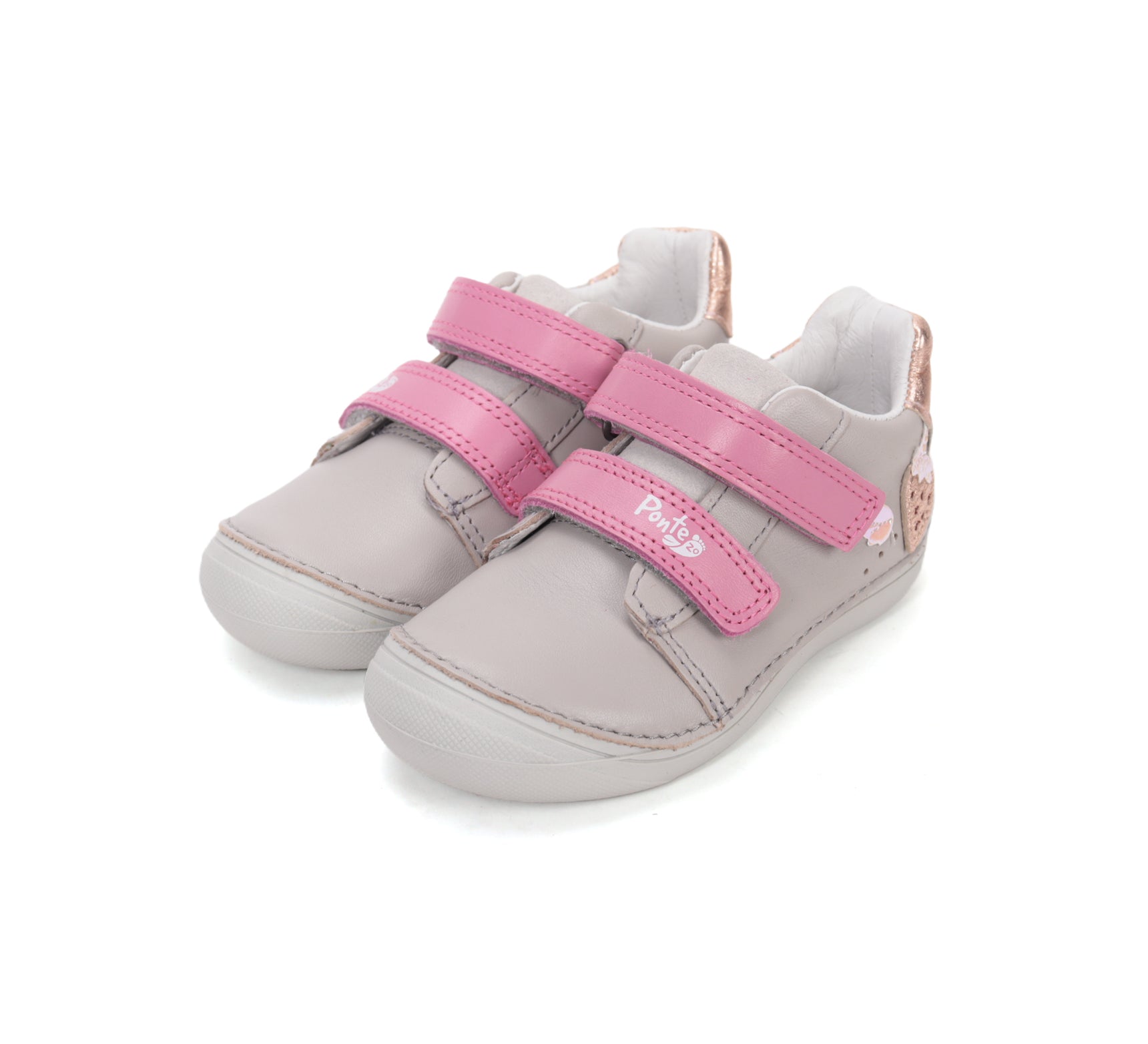 D.D.Step pantofi fete Ponte20 supinati 24-29 Dove Grey cu capsunica Imagine principală a produsului