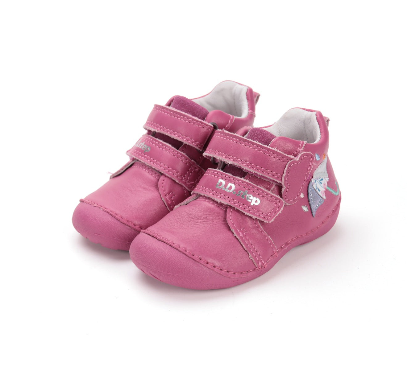 D.D.Step pantofi fete Primii Pasi 18-24 Dark Pink cu umbrela Imagine principală a produsului