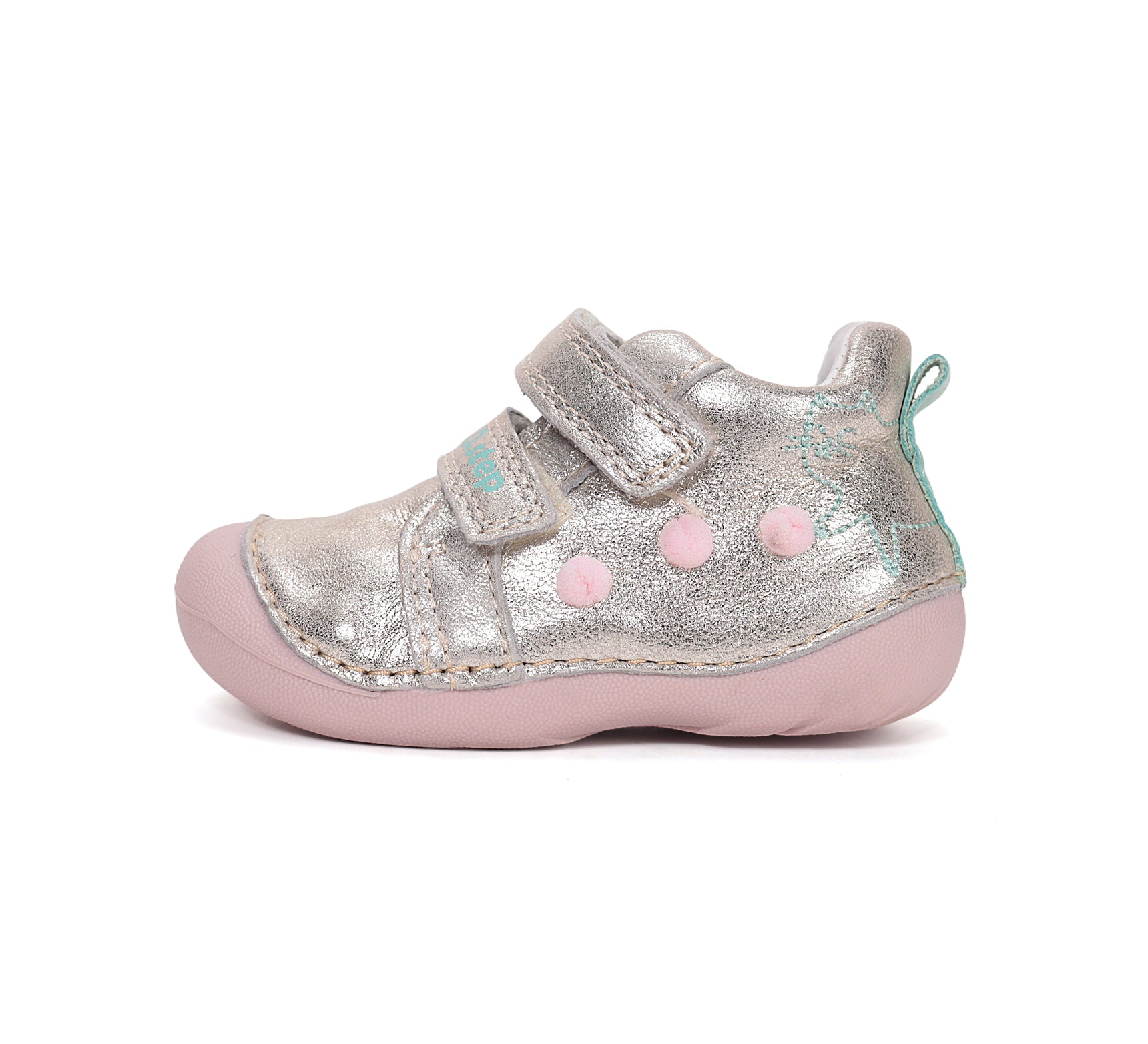 D.D.Step pantofi fete Primii pasi 18-24 Gold cu pisica