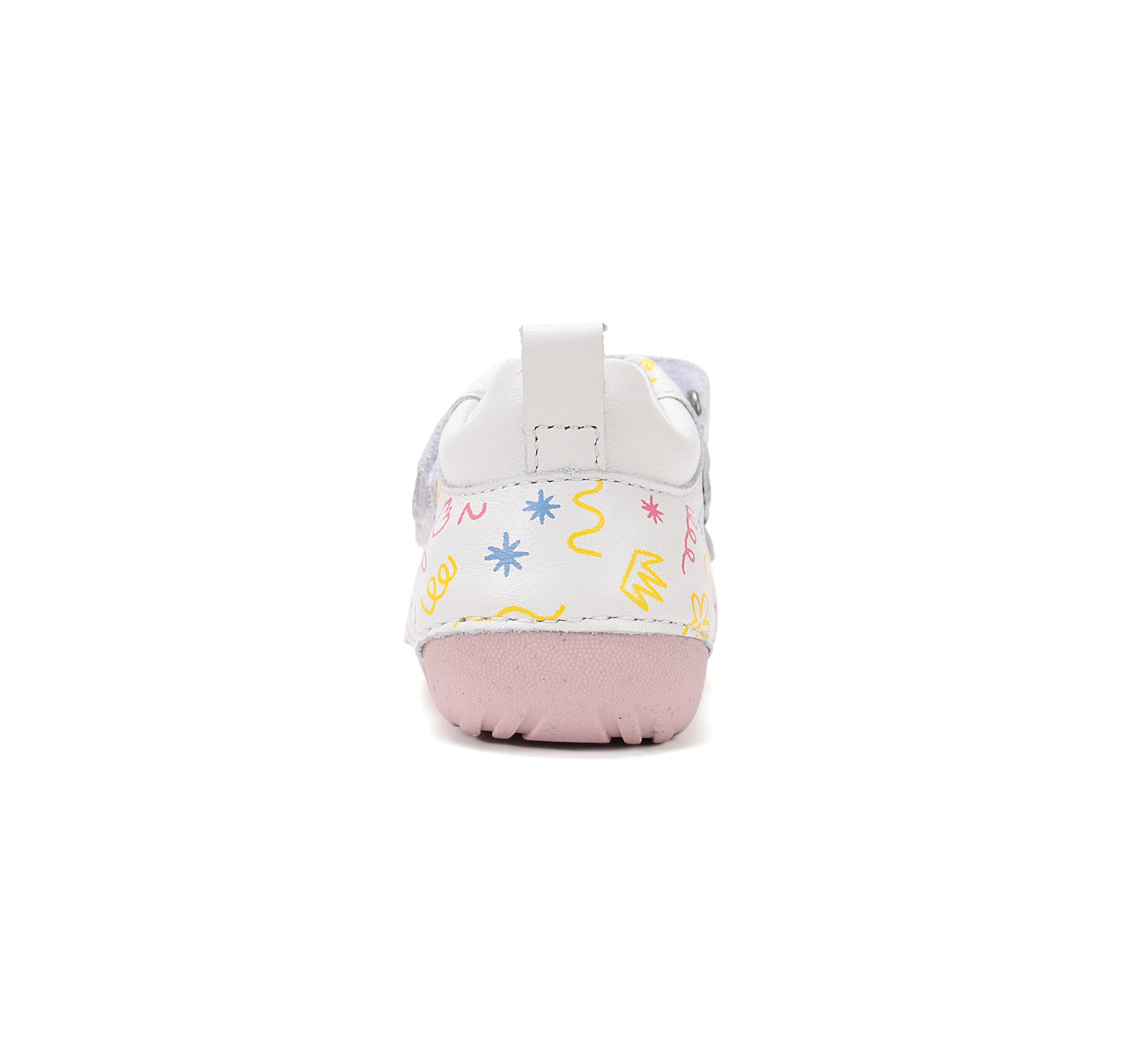 D.D.Step pantofi fete Primii pasi 19-24 White cu flori desenate