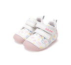 D.D.Step pantofi fete Primii pasi 19-24 White cu flori desenate