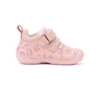 D.D.Step pantofi fete Primii pasi 19-24 Rose Gold cu flori desenate