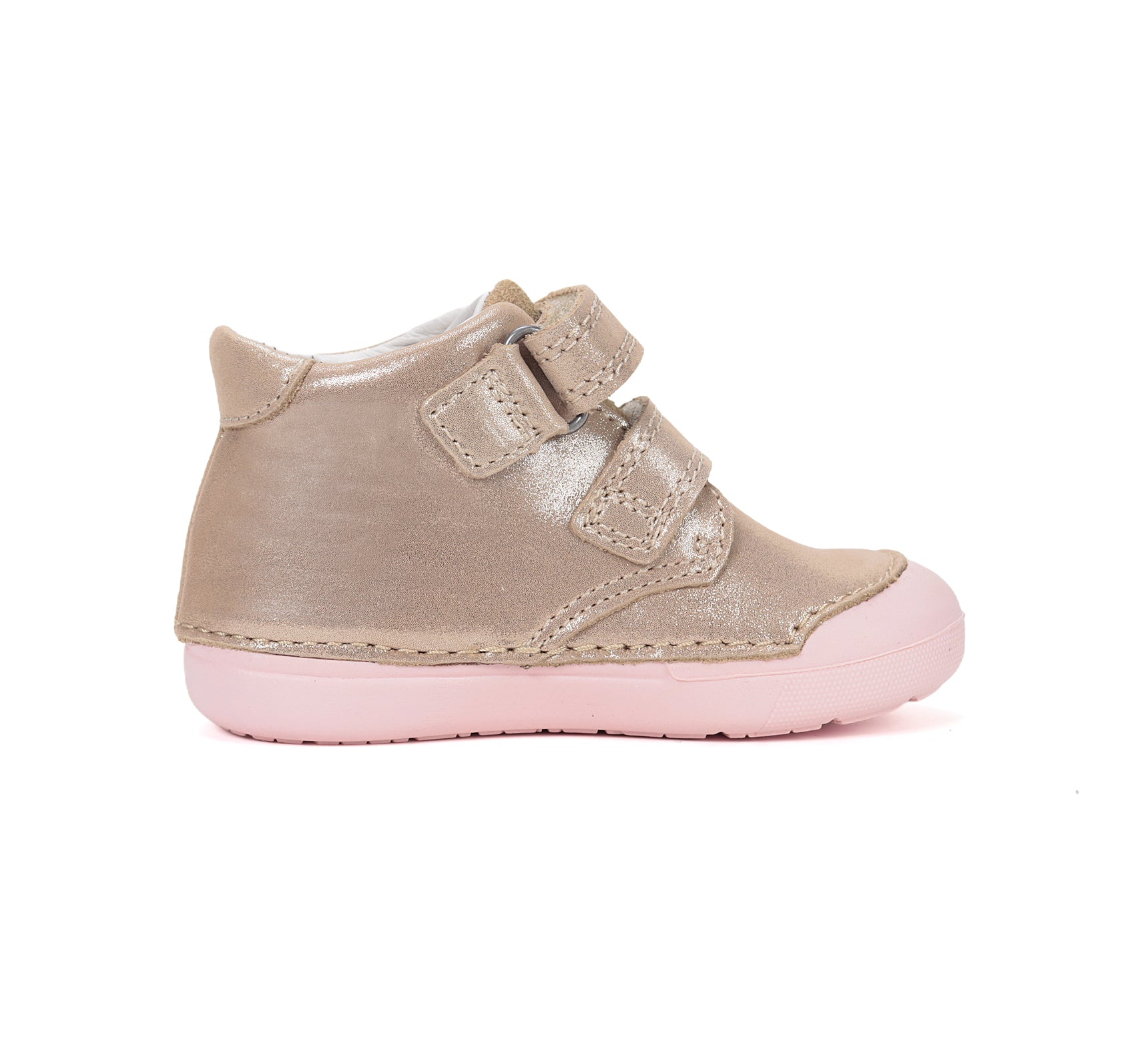 D.D.Step pantofi fete Primii pasi 20-25 Champagne cu floricele