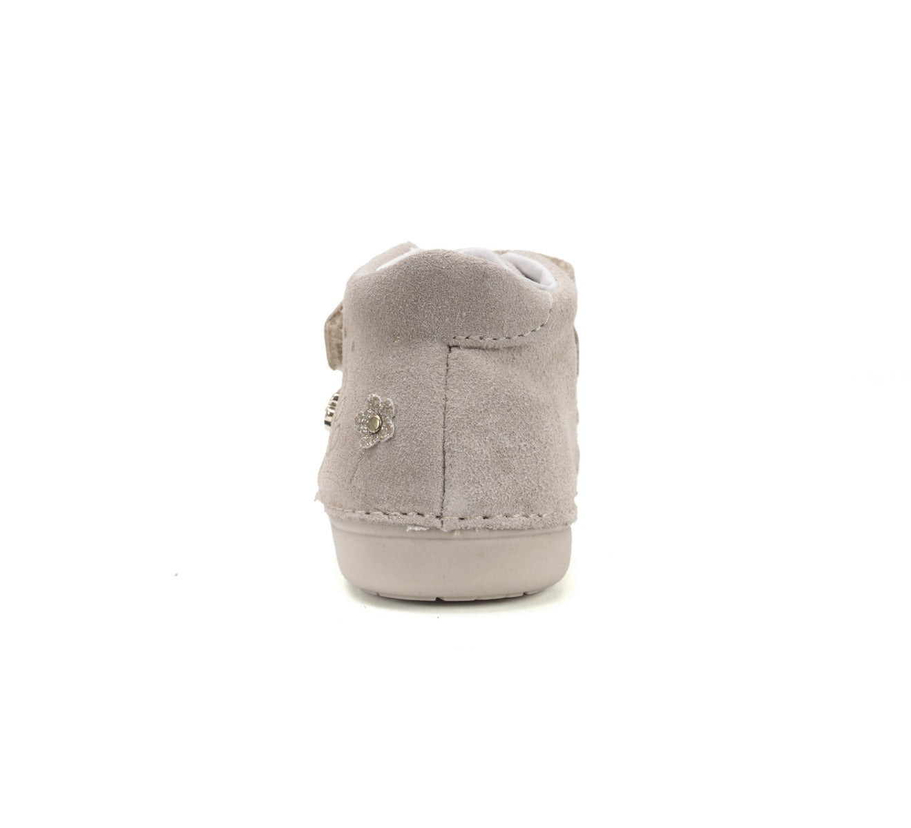D.D.Step pantofi fete Primii pasi 20-25 Champagne cu floricele