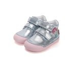 D.D.Step pantofi fete Primii pasi 20-25 Cobalt cu floricele