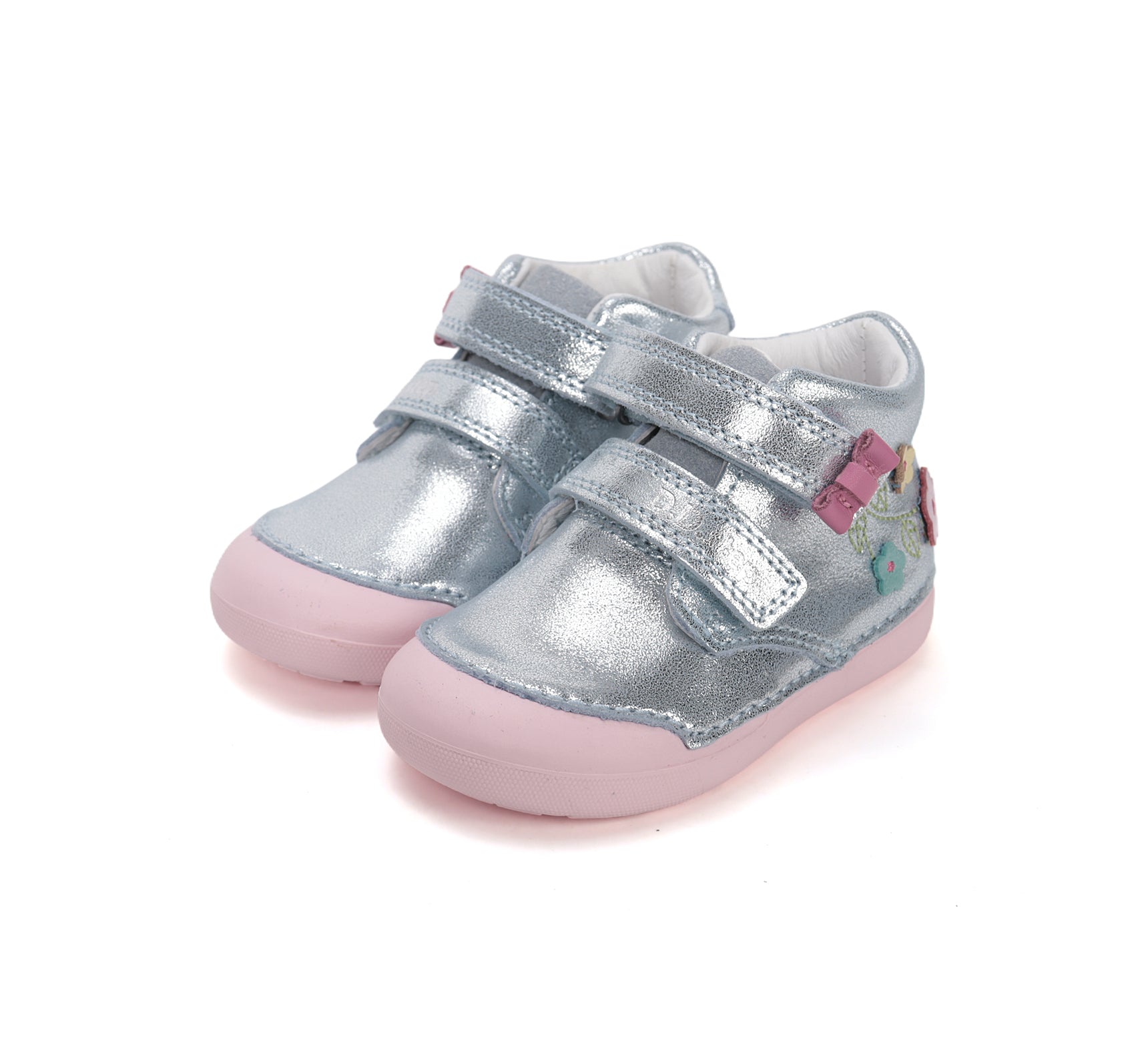 D.D.Step pantofi fete Primii pasi 20-25 Cobalt cu floricele