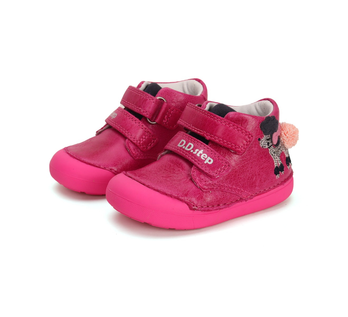 D.D.Step pantofi fete Primii pasi 20-25 Dark Pink cu catelus Imagine principală a produsului