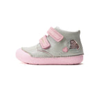 D.D.Step pantofi fete Primii pasi 20-25 Dove Grey cu inimioara