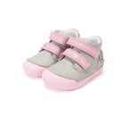 D.D.Step pantofi fete Primii pasi 20-25 Dove Grey cu inimioara