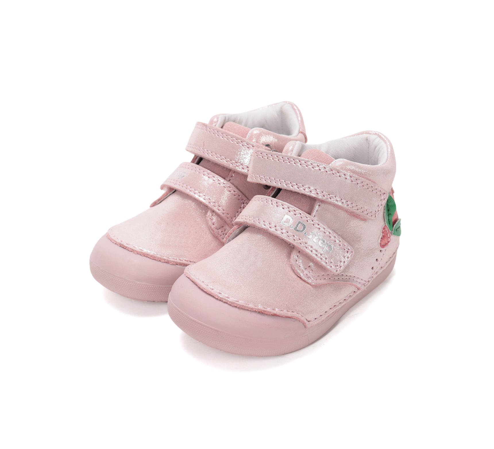 D.D.Step pantofi fete Primii pasi 20-25 Rose Gold cu inimioara
