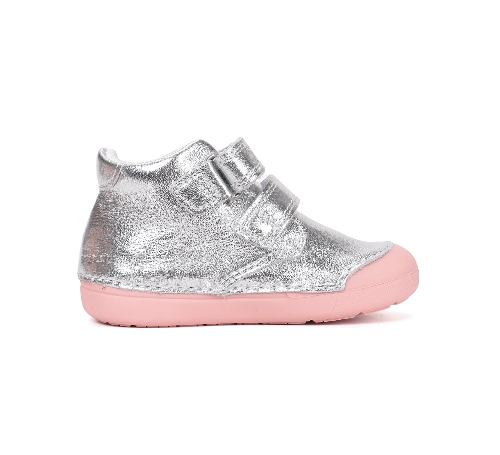 D.D.Step pantofi fete Primii pasi 20-25 Silver cu floricele