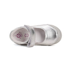 D.D.Step pantofi fete Primii pasi decupati 20-25 Silver simplu