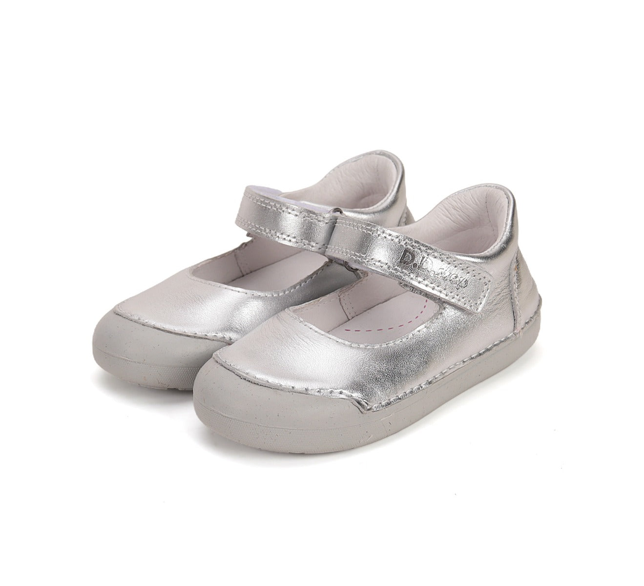 D.D.Step pantofi fete Primii pasi decupati 20-25 Silver simplu