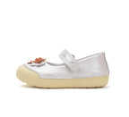 D.D.Step pantofi fete Primii pasi decupati 20-25 White cu floricele