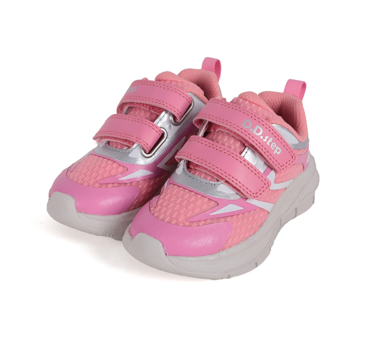 D.D.Step pantofi fete sport 24-29, Dark Pink cu argintiu