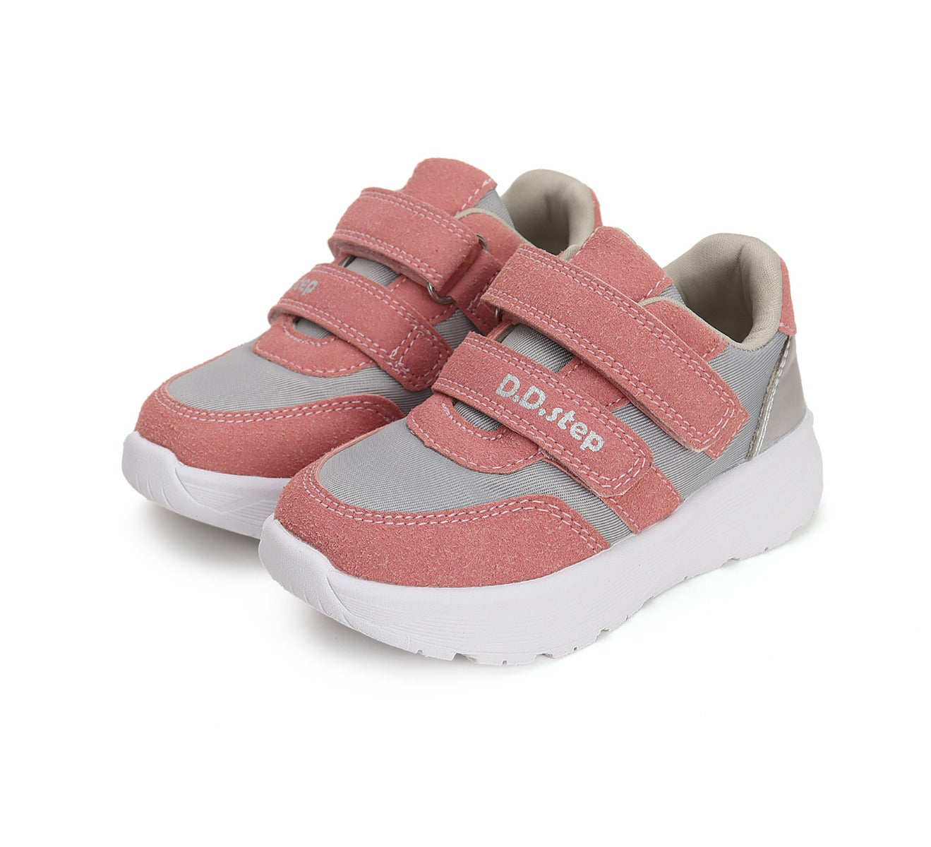 D.D.Step pantofi fete sport 26-31, Gri cu coral Imagine principală a produsului