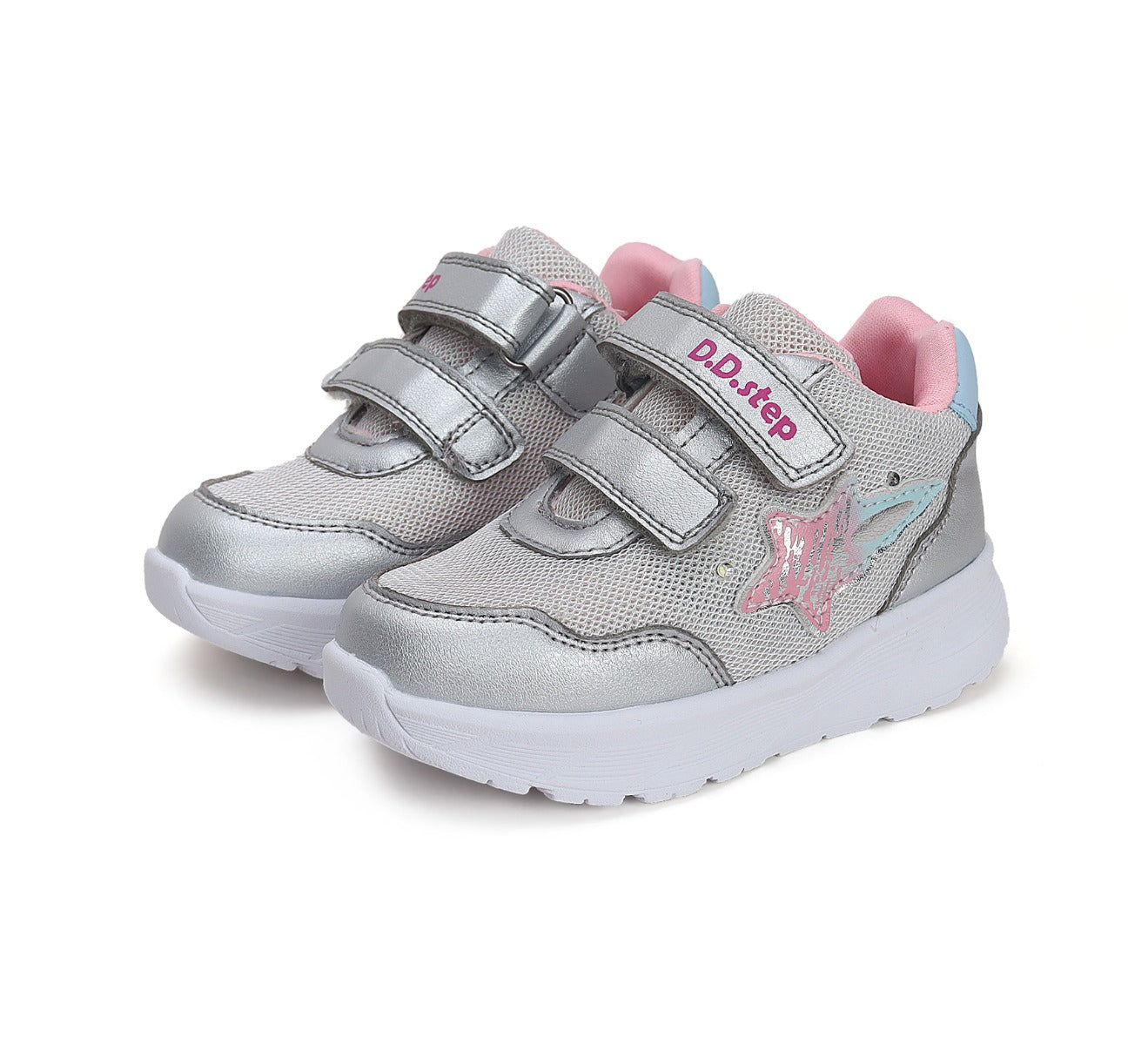 D.D.Step pantofi fete sport cu LED 20-25, Stea Silver Imagine principală a produsului