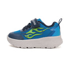 D.D.Step pantofi baieti sport cu LED 22-27 Bermuda Blue cu flacari