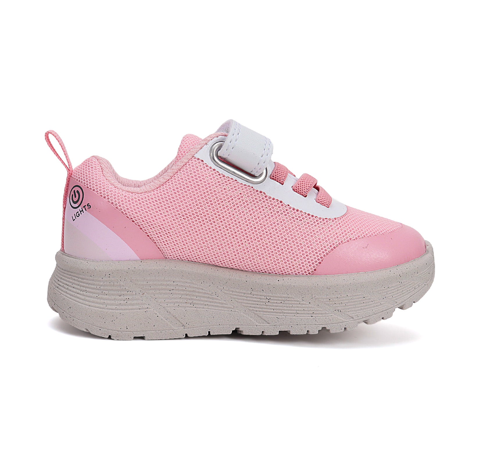 D.D.Step pantofi fete sport cu LED 22-27 Daisy Pink cu trandafir