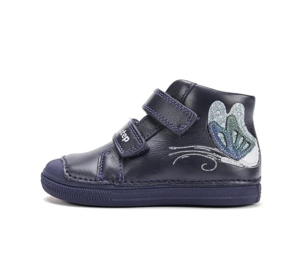 D.D.Step pantofi fetite 25-30 Royal Blue cu fluturas