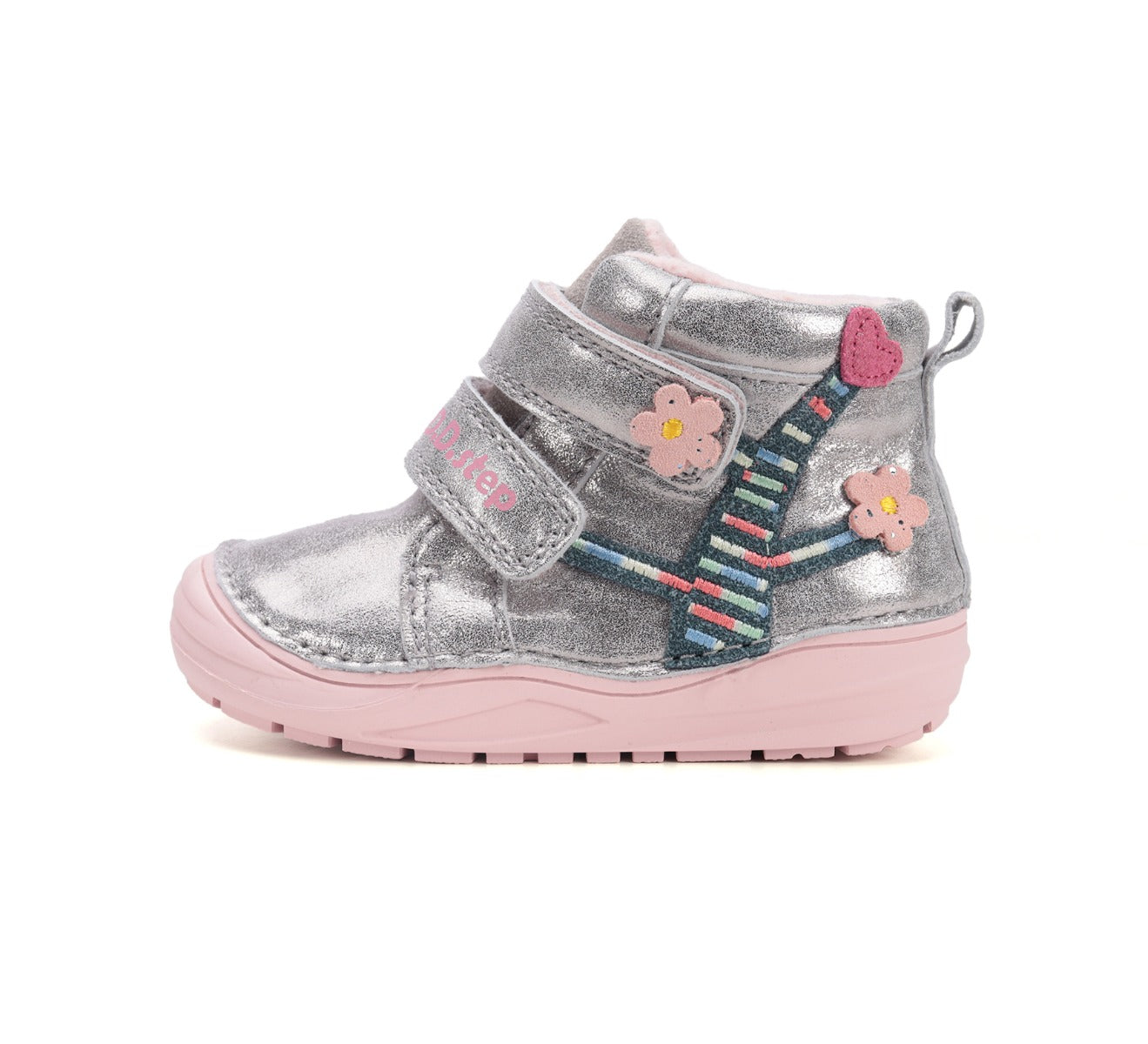 D.D.Step pantofi fetite captusiti 20-25 Grey cu copac inflorit