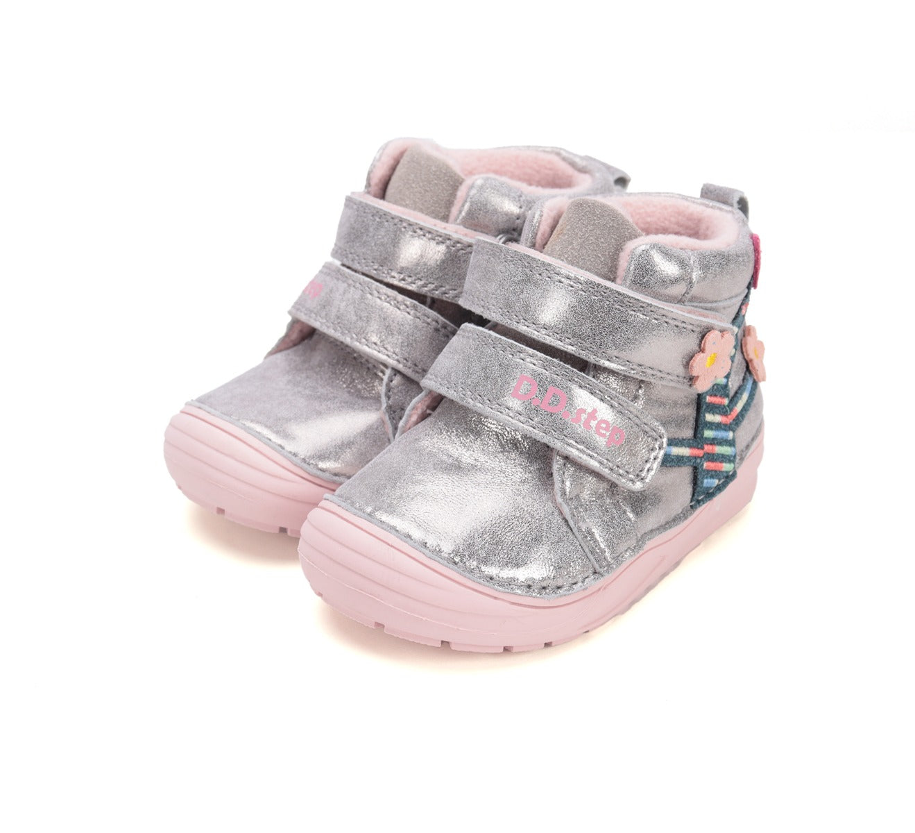 D.D.Step pantofi fetite captusiti 20-25 Grey cu copac inflorit