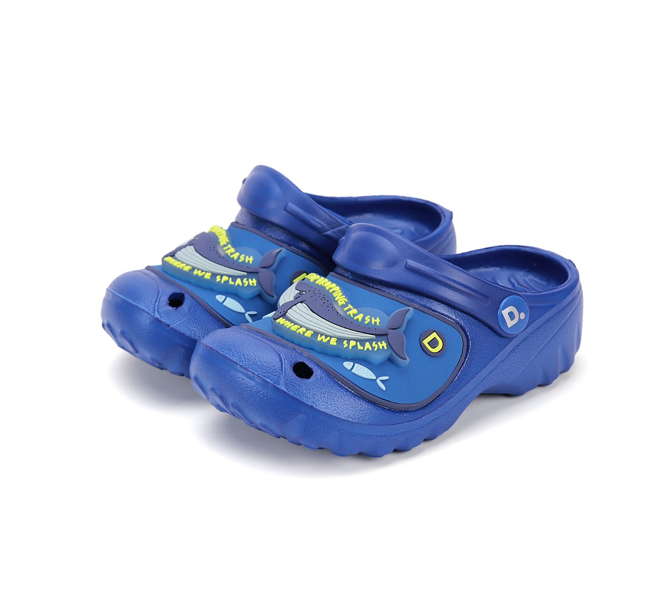 D.D.Step papuci baieti din cauciuc cu LED 20-25 Calypso Sky cu balena Imagine principală a produsului