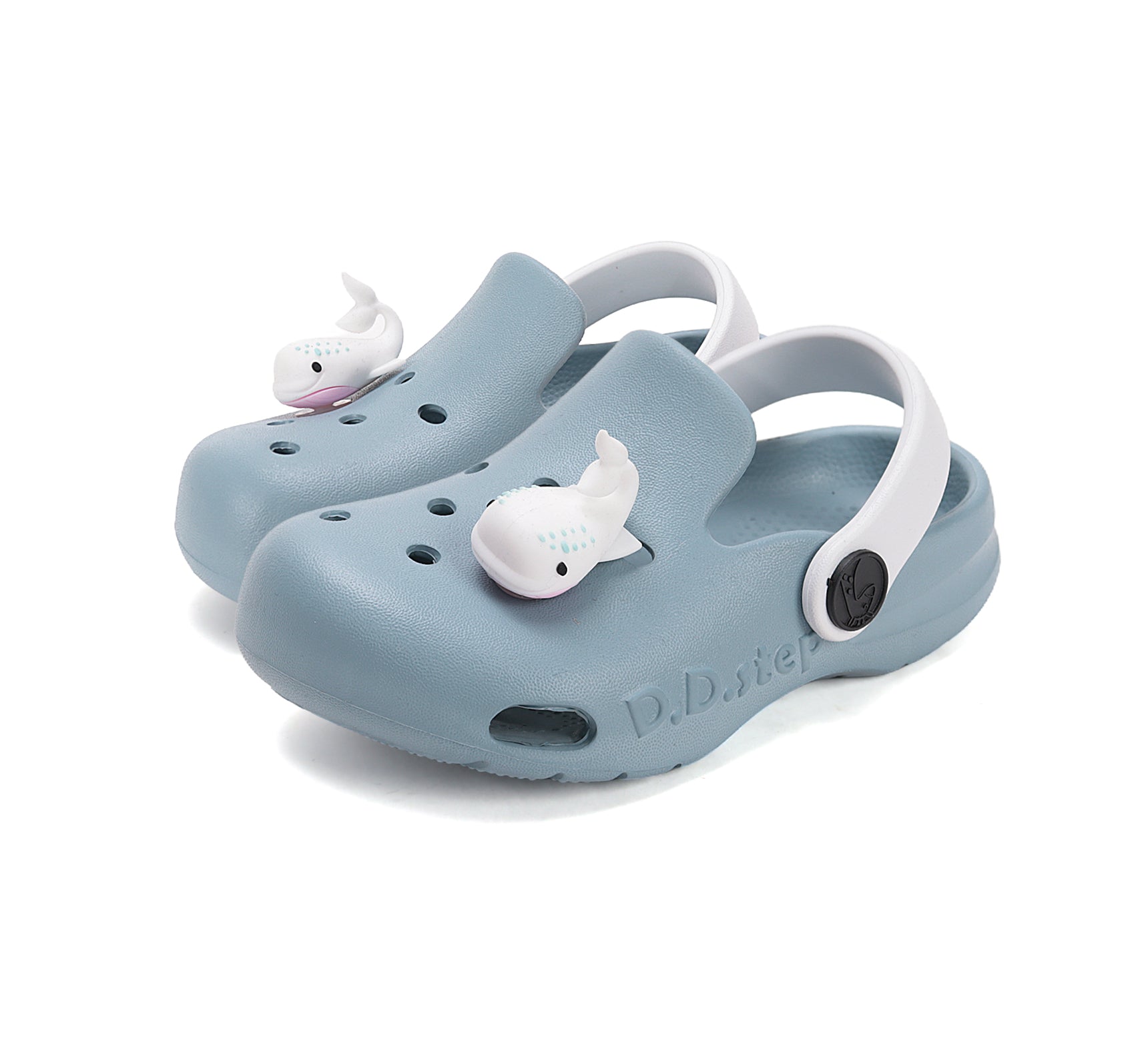 D.D.Step papuci baieti din cauciuc tip sabot 22-33 Monet Blue cu balena