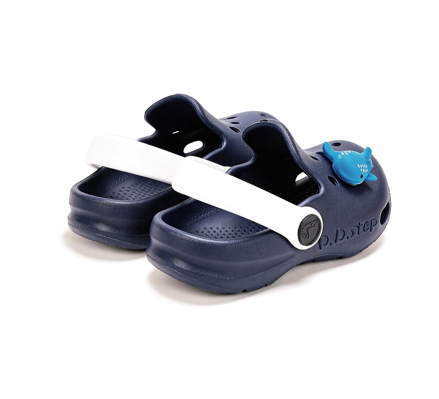 D.D.Step papuci baieti din cauciuc tip sabot 22-33 Royal Blue cu balena