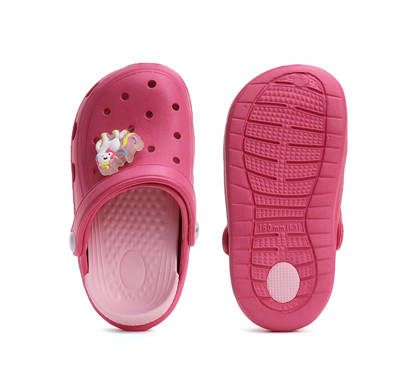 D.D.Step papuci fete din cauciuc 26-31 Dark Pink cu unicorn