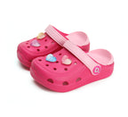 D.D.Step papuci fete din cauciuc 26-31, Dark Pink Inimioare