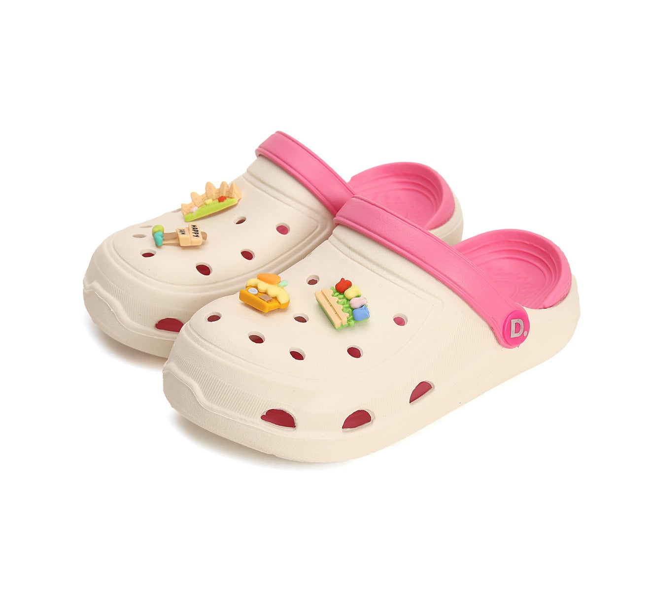 D.D.Step papuci fete din cauciuc 26-31, White Happy Farm